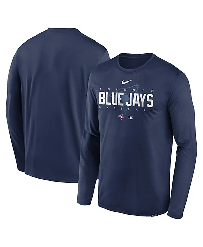 Nike Men's Navy Toronto Blue Jays Authentic Collection Team Logo Legend Performance Long Sleeve T-Shirt