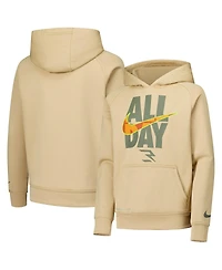 Nike Big Boys and Girls 3BRAND by Russell Wilson Tan All-Day Performance Pullover Hoodie