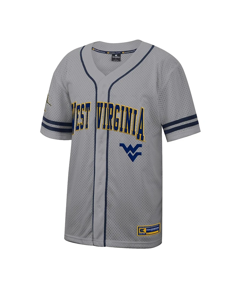 Colosseum Men's Gray West Virginia Mountaineers Free Spirited Baseball Jersey