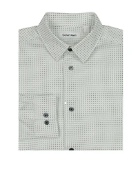 Calvin Klein Big Boys Long Sleeve Stretch Dot Floral Shirt