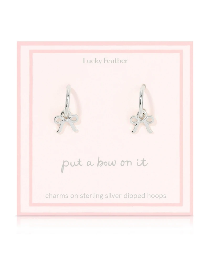 Lucky Feather Beautiful Bows - Bow Charm Hoops