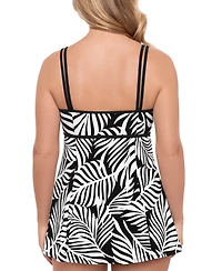 Swim Solutions Women's Printed Empire Princess-Seam Dress