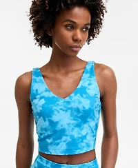 Id Ideology Women's Abstract Print Studio V-Neck Cropped Tank Top, Exclusively at Macy's