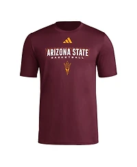 Adidas Men's Maroon Arizona State Sun Devils Locker On-Court The Fade Pregame Aeroready T-Shirt