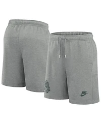 Nike Men's Heather Gray Michigan State Spartans Legacy Essential Fleece Shorts