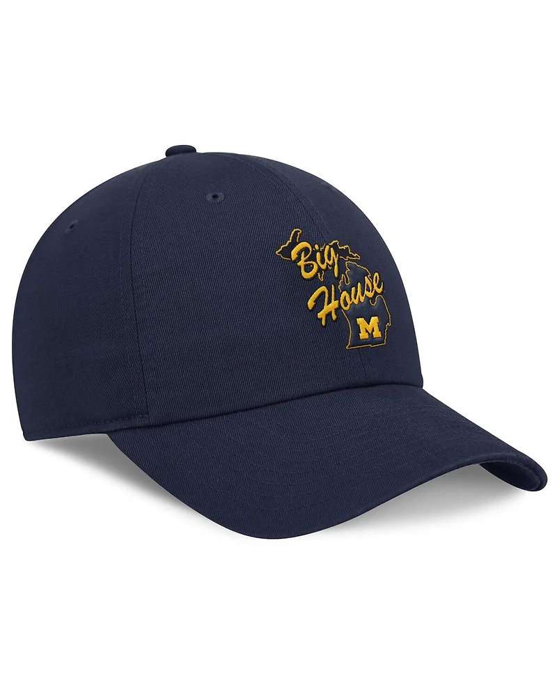 Jordan Men's Navy Michigan Wolverines Performance Club Swoosh Adjustable Hat