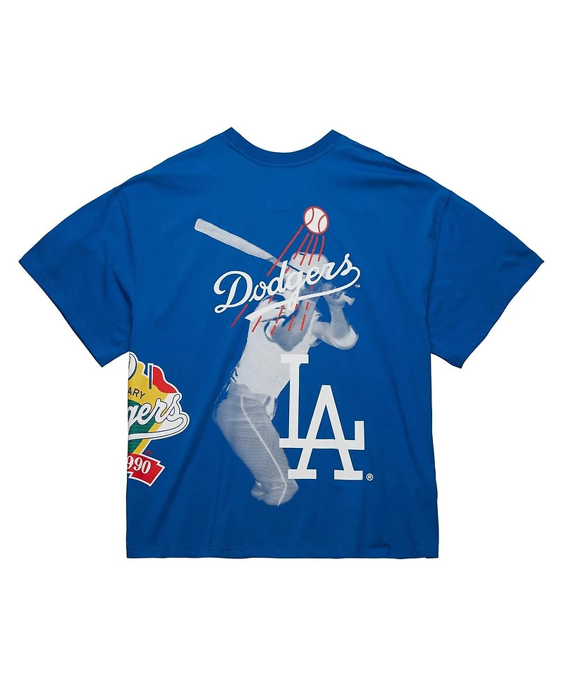 Mitchell & Ness Men's Blue Los Angeles Dodgers Cooperstown Collection Logo Blast T-Shirt
