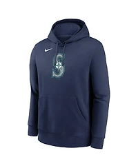Nike Men's Navy Seattle Mariners Logo Club Fleece Pullover Hoodie