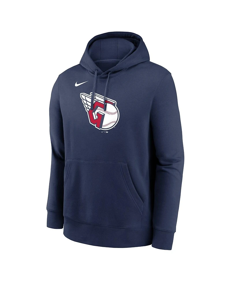 Nike Men's Navy Cleveland Guardians Logo Club Fleece Pullover Hoodie