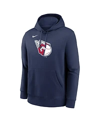 Nike Men's Navy Cleveland Guardians Logo Club Fleece Pullover Hoodie