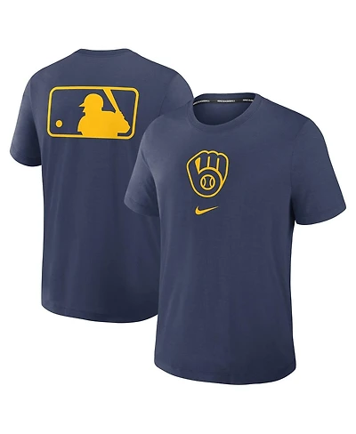 Nike Men's Navy Milwaukee Brewers Authentic Collection Early Work Tri-Blend Performance T-Shirt
