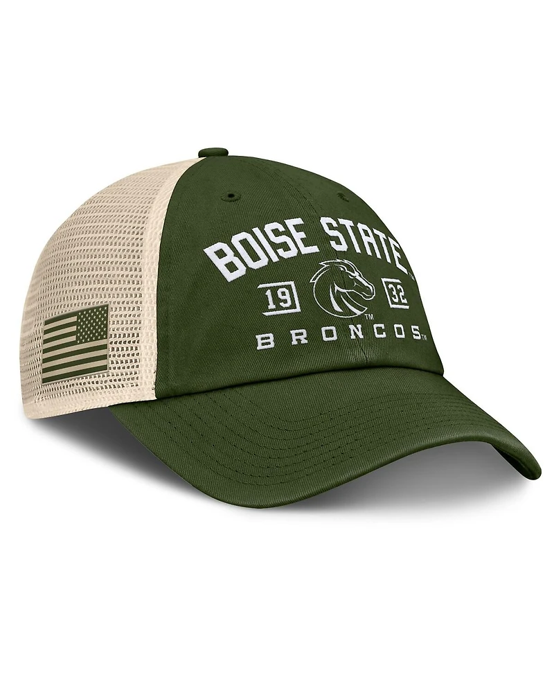 Fanatics Men's Olive Boise State Broncos Oht Military Appreciation Frontier Trucker Adjustable Hat