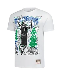 Mitchell & Ness Men's Kevin Garnett White Minnesota Timberwolves Hardwood Classics Chalked Up T-Shirt