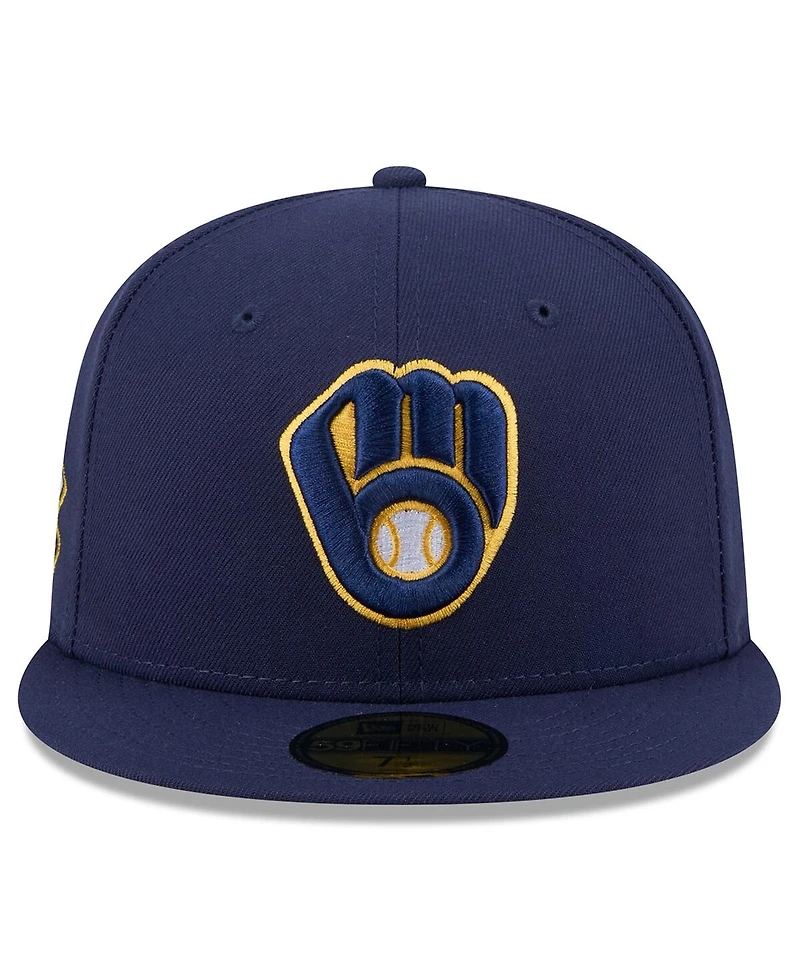 New Era Men's Navy Milwaukee Brewers 2025 Jackie Robinson Day 59FIFTY Fitted Hat