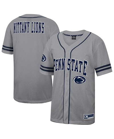 Colosseum Men's Gray Penn State Nittany Lions Free Spirited Baseball Jersey