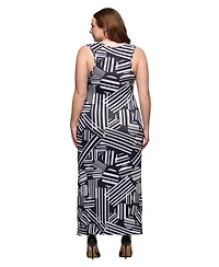 24seven Comfort Apparel Plus Razorback Tank Casual Maxi Dress