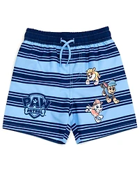 Paw Patrol Little Boys Upf 50+ Rash Guard and Swim Trunks Outfit Set