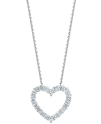 Diamond Heart Pendant Necklace (1 ct. t.w.) in 14k White Gold, 16" + 2" extender