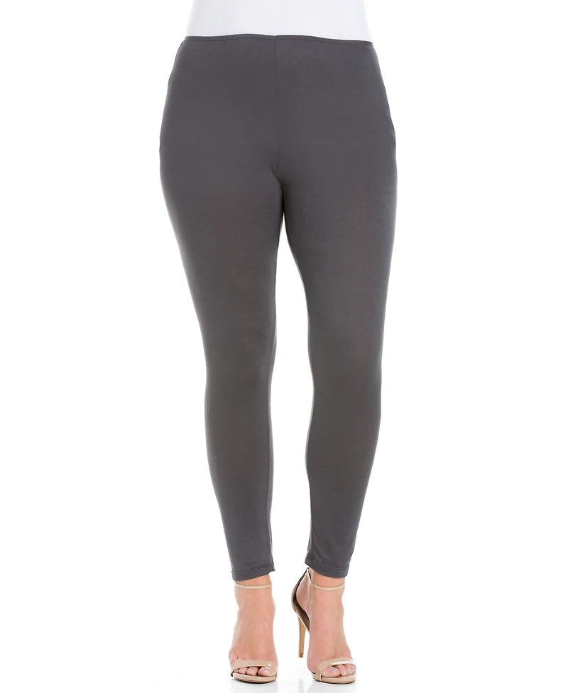 24seven Comfort Apparel Plus Comfortable Ankle Length Leggings