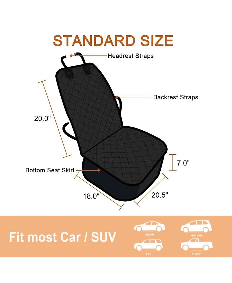 Quilted Pet Front Car Seat Cover: 40