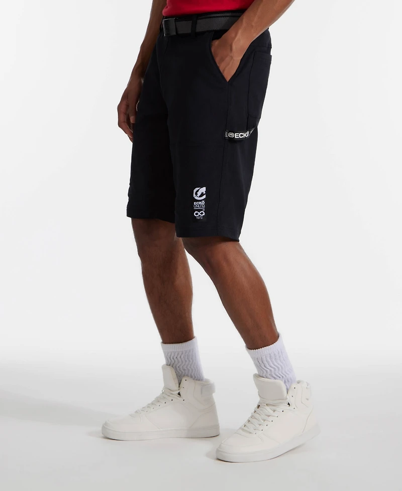Ecko Unltd Men's Keep Tabs On Belted Cargo Shorts