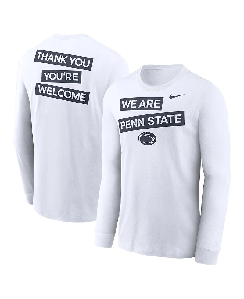 Nike Men's White Penn State Nittany Lions Two-Hit Classic Location Long Sleeve T-Shirt