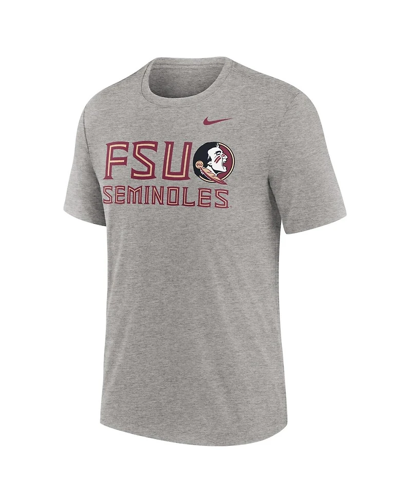 Nike Men's Heather Gray Florida State Seminoles Campus Local Tri-Blend T-Shirt