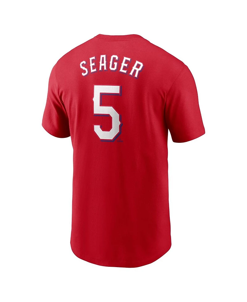 Nike Men's Corey Seager Red Texas Rangers Fuse Name Number T-Shirt