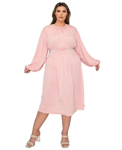 L I V D Plus Audrey Ruched Midi Dress