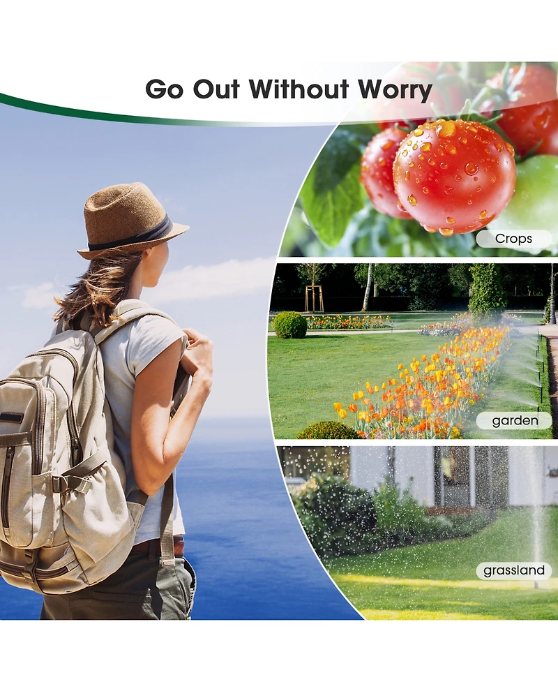 2 Zone Digital Water Timer Sprinkler Timer Outdoor for Lawn Garden Rain Delay Manual Automatic Watering