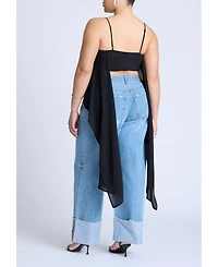 Eloquii Women's Cascading Crop Top