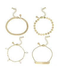 Jessica Simpson Gold-Tone Layered Bracelet Set – 4 Piece Set