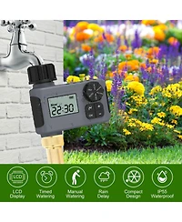 Sprinkler Timer Outdoor Programmable Water Timer for Lawn Garden Rain Delay Manual Automatic Watering