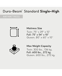 Intex 64102E Dura-Beam Standard Series Single Height Inflatable Airbed, Full