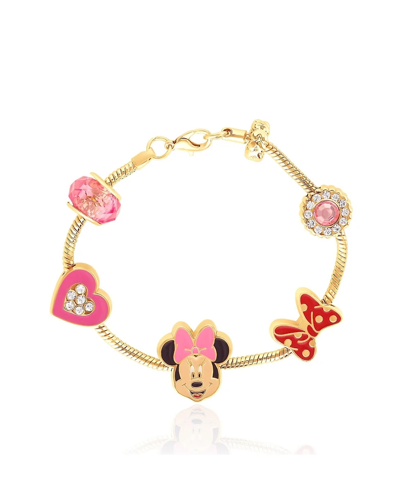 Disney Minnie Mouse Charm Bracelet with Heart Accents