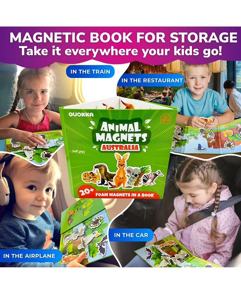 Quokka Travel Magnetic Puzzles – 20+Pcs Fun Game Toy for Kids Ages 3-5