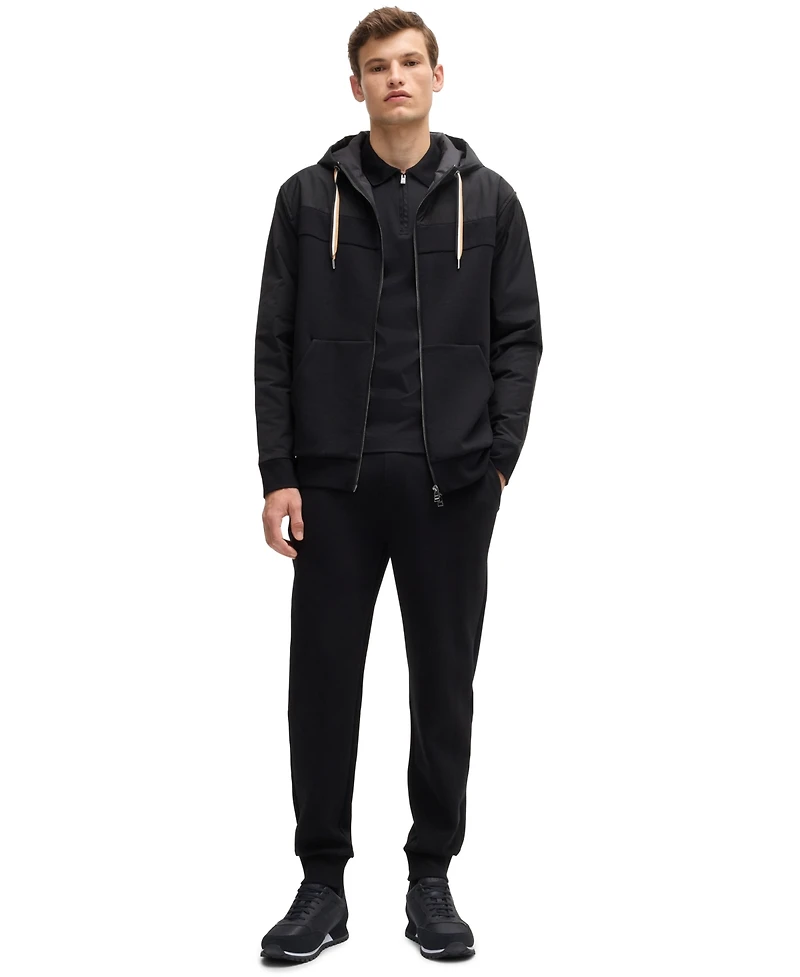 Boss by Hugo Men's Faux-Leather Trim Trainers Sneakers