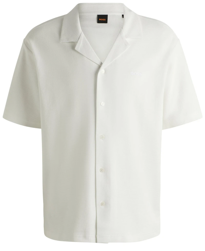 Boss by Hugo Men's Waffle Cotton Relaxed-Fit Shirt
