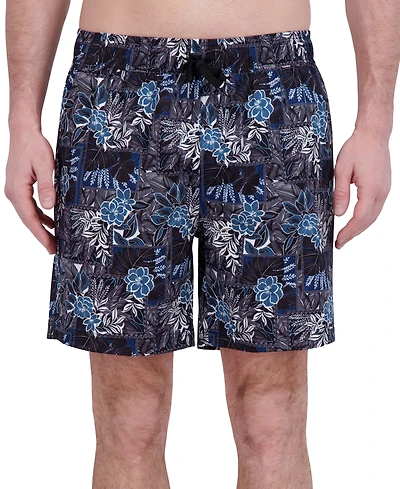 Robert Graham Men's Drew Floral Print Drawstring 7" Swim Trunks