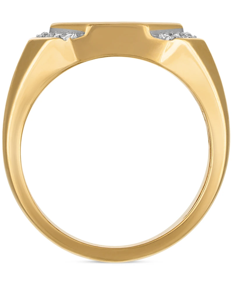Esquire Men's Jewelry Diamond Octagon Cluster Ring (1/4 ct. t.w.) in 10k Gold, Exclusively at Macy's