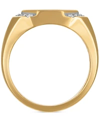 Esquire Men's Jewelry Diamond Octagon Cluster Ring (1/4 ct. t.w.) in 10k Gold, Exclusively at Macy's