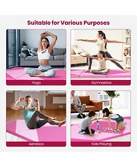 4-Panel Pu Leather Folding Exercise Gym Mat with Hook and Loop Fasteners