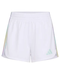 adidas Big Girls Elastic Waistband Gradient 3-Stipe Pacer Mesh Shorts