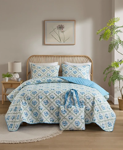 Addison Park Olivia Floral 3-Pc. Quilt and Tote Set, Twin