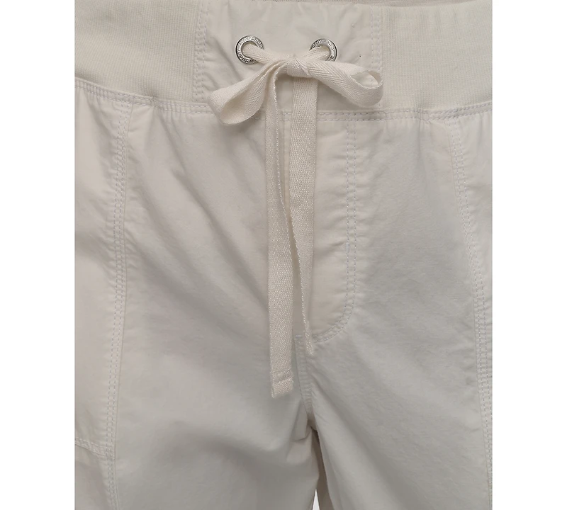 Dkny Sport Women's Cotton Ribbed-Waist Jogger Cargo Pants