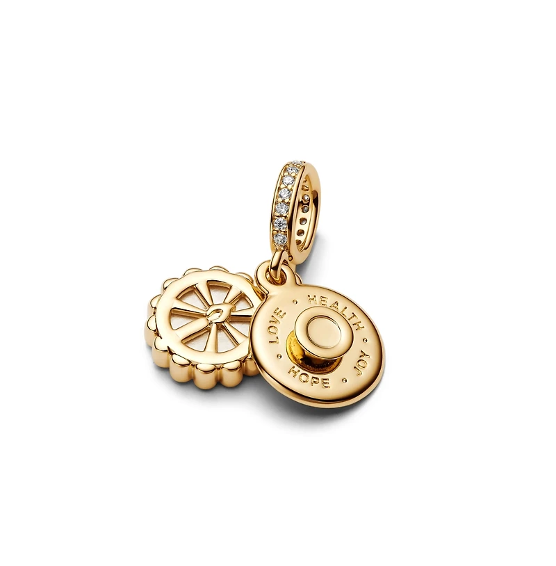 Pandora 14K Gold-Plated Happy Birthday Cake Dangle Charms