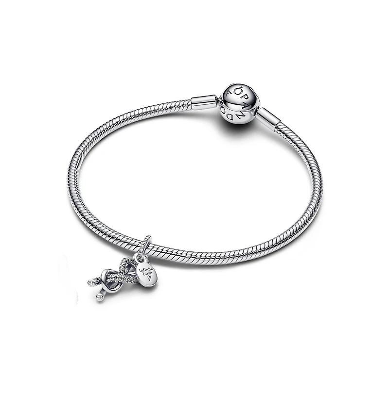 Pandora Pave Infinity Knot Dangle Sterling Silver Charms