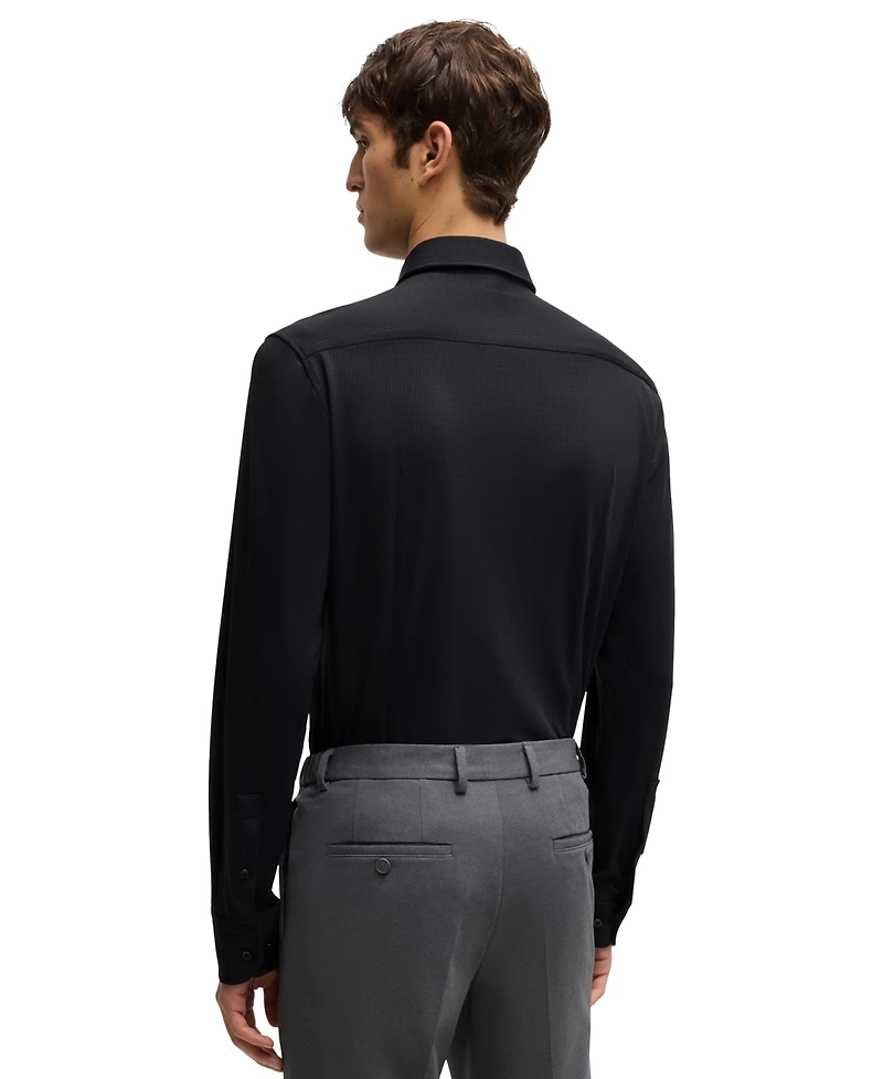 Boss by Hugo Men's Textured Performance Slim-Fit Dress Shirt