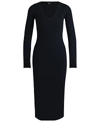Boss by Hugo Boss Women's Ribbed-Knit V-Neck Dress