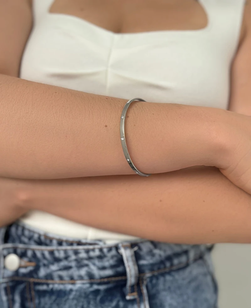 Adornia Tarnish Resistant Silver Bangle Stacker